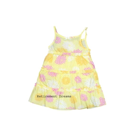 George 18M Girls sundress bloomers set flower yellow tiered Pink dress NEW - Picture 2 of 2
